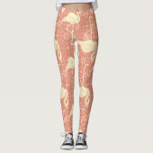 Leggings Couleur de melon flamand d'inspiration Art déco (Devant)