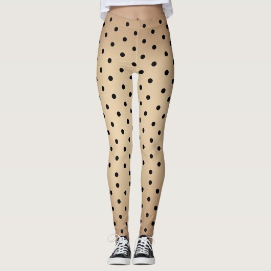 Leggings Couleur de peau, motif pois (Devant)