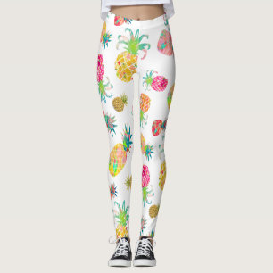 Leggings Couleur de PixDezines Aloha Pineapples/DIY Bckgrnd