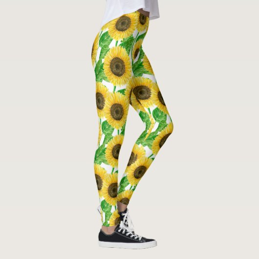 Leggings Couleur d'eau des fleurs de soleil (Droite)