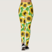 Leggings Couleur d'eau des fleurs de soleil (Dos)
