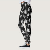 Leggings Couleur d'eau noire et blanche mignonne Fantômes H (Gauche)
