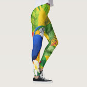 Leggings Couleur d'été Tropical Toucan Feuille (Droite)