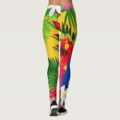 Leggings Couleur d'été Tropical Toucan Feuille (Dos)