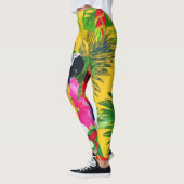 Leggings Couleur d'été Tropical Toucan Feuille (Gauche)