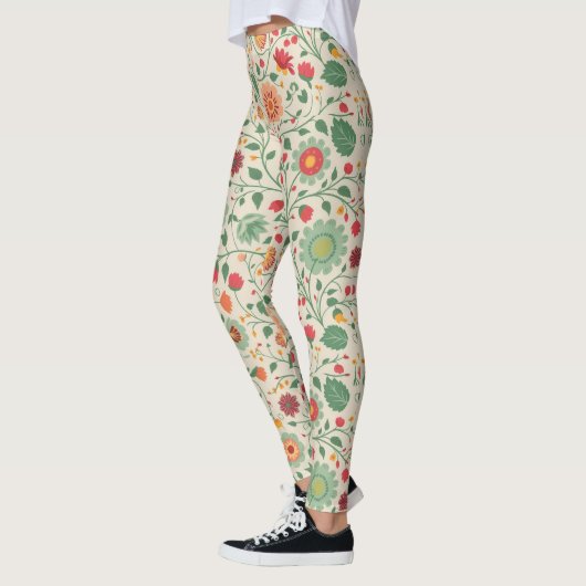 Leggings Couleur douce motif floral (Gauche)