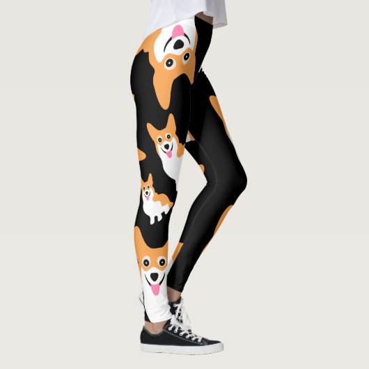 Leggings Couleur faite sur commande mignonne de sourire (Droite)