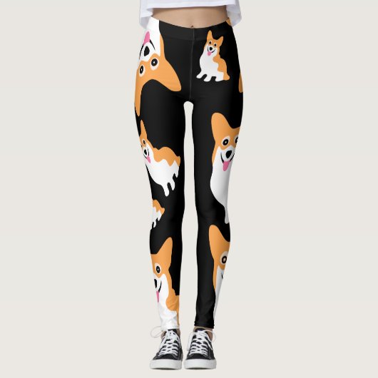 Leggings Couleur faite sur commande mignonne de sourire (Devant)