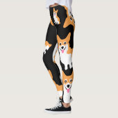 Leggings Couleur faite sur commande mignonne de sourire (Gauche)