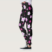 Leggings Couleur fleurie rose pâle Motif (Gauche)