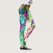 Leggings Couleur, Fou, Tendance, Aquarelle Abstraite Bold (Droite)