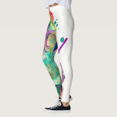 Leggings Couleur, Fou, Tendance, Aquarelle Abstraite Bold (Gauche)