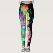 Leggings Couleur, Fou, Tendance, Aquarelle Abstraite Bold (Devant)