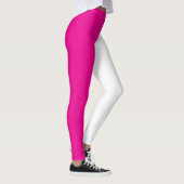 Leggings Couleur fractionnée moitié Magenta rose chaud et m (Droite)
