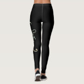 Leggings Couleur Garde Noir Avec Design Swirl (Dos)