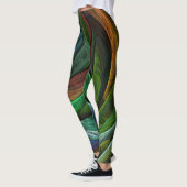Leggings Couleur Gloire Moderne Art Abstrait Motif Élégant (Gauche)