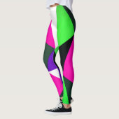 Leggings Couleur Gras 80's Bloc néon vert rose pourpre (Gauche)