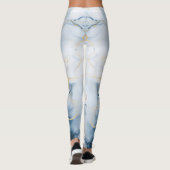 Leggings Couleur incroyable Imprimer Marbre bleu clair (Dos)