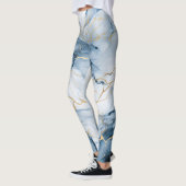 Leggings Couleur incroyable Imprimer Marbre bleu clair (Gauche)