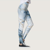 Leggings Couleur incroyable Imprimer Marbre bleu clair (Droite)