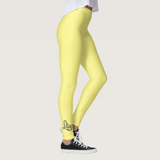 Leggings Couleur jaune clair pour femme, femme, fille (Droite)