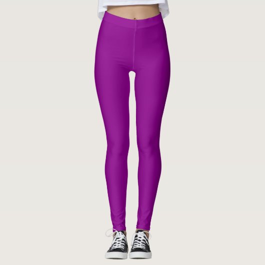 Leggings Couleur Magenta Foncé Uni (Devant)