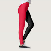 Leggings Couleur mi-couleur rouge noir deux tons (Droite)