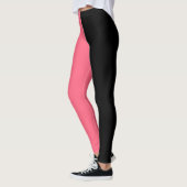 Leggings Couleur mi-teinte rose noire à deux tons (Gauche)