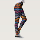 Leggings Couleur Motif Chevron Burlap Look (Droite)