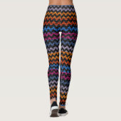 Leggings Couleur Motif Chevron Burlap Look (Dos)