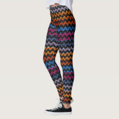 Leggings Couleur Motif Chevron Burlap Look (Gauche)