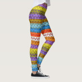 Leggings Couleur Motif Chevron Burlap Look #3 (Droite)
