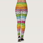 Leggings Couleur Motif Chevron Burlap Look #7 (Dos)