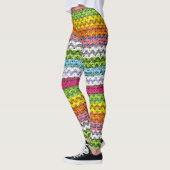 Leggings Couleur Motif Chevron Burlap Look #7 (Gauche)