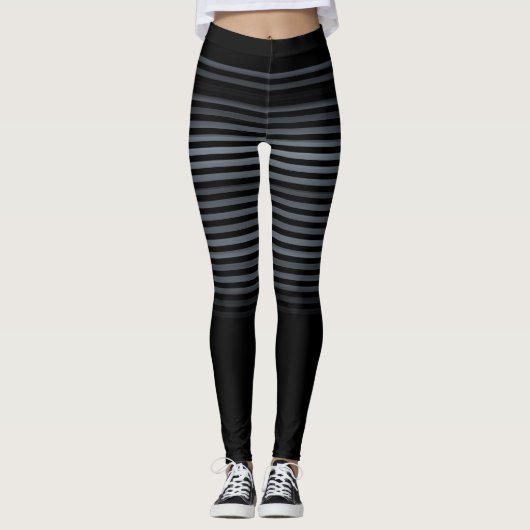 Leggings Couleur noire et grise ou personnalisée triée (Devant)