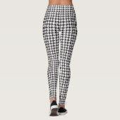 Leggings Couleur noire et personnalisée Houndstooth avec ba (Dos)