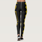 Leggings couleur or art floral abstrait (Dos)