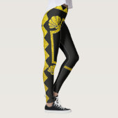 Leggings couleur or art floral abstrait (Droite)