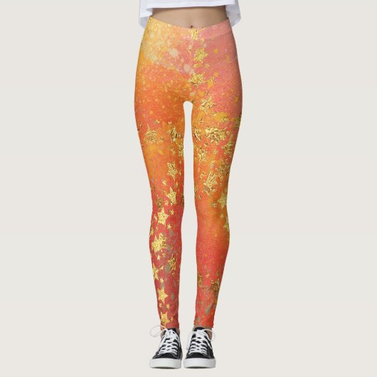 Leggings couleur or avec étoiles couleur or (Devant)