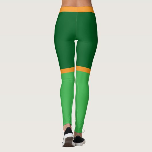 Leggings Couleur ORANGE VERT Combo avec MONOGRAM (Dos)