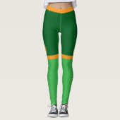 Leggings Couleur ORANGE VERT Combo avec MONOGRAM (Devant)