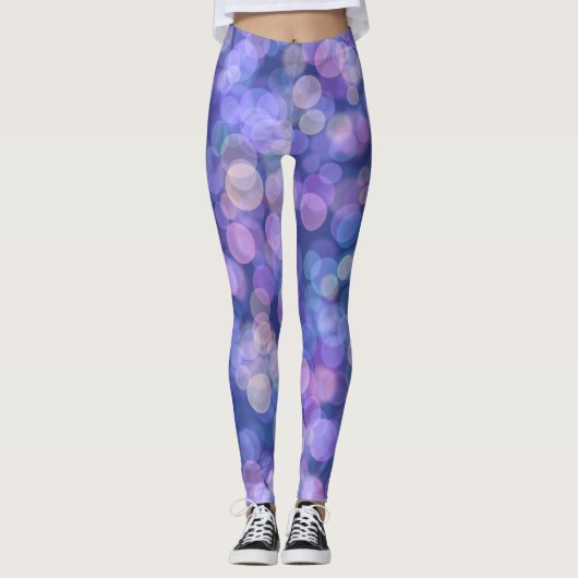 Leggings Couleur pourpre flottante (Devant)