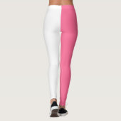 Leggings Couleur rose blanche à deux tons divisée (Dos)