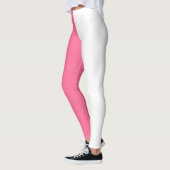 Leggings Couleur rose blanche à deux tons divisée (Gauche)