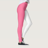 Leggings Couleur rose blanche à deux tons divisée (Droite)