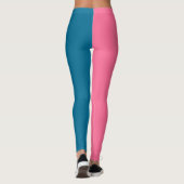 Leggings Couleur rose Bleu Deux Tons Fractionné (Dos)