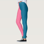 Leggings Couleur rose Bleu Deux Tons Fractionné (Gauche)