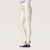 Leggings Couleur solide blanche et crémeuse (Gauche)