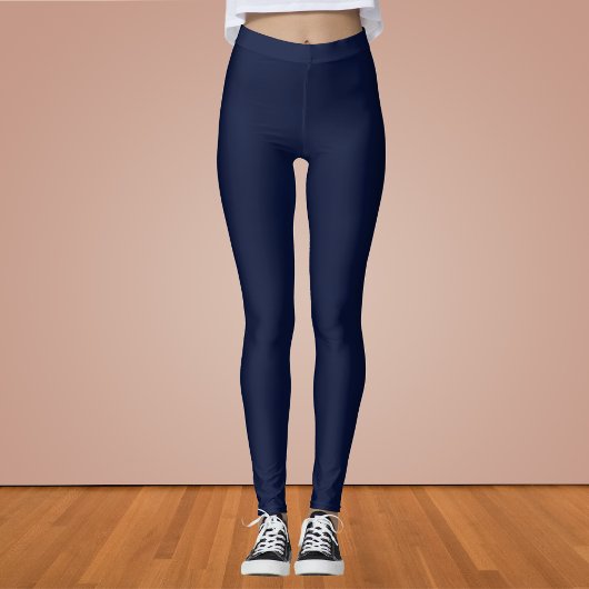 Leggings Couleur solide bleu marine de minuit