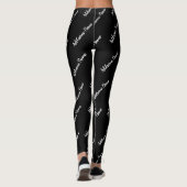 Leggings Couleur solide Moderne Noir de base Monogramme (Dos)